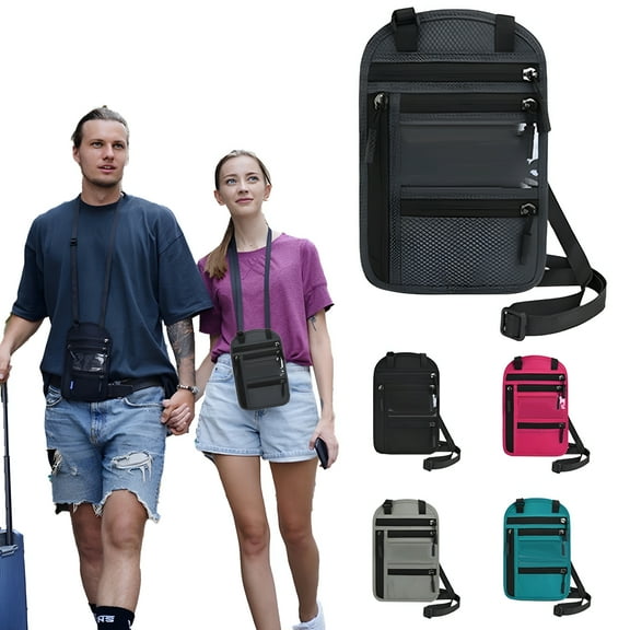 GASTROPOD Passport Holder Neck Pouch, Travel Wallet for Women and Men, RFID Blocking Security Slim Traveling Wallet with Around Neck Lanyard Strap, Passport Holder for Travel, Travel Neck Wallet