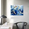 thumbnail image 4 of Awypu  Abstract Wall Art Blue Modern Art Wall Decor Artwork For Walls Living Room Huge Wall Canvas Office Pictures For Wall Navy Gold Contempor Decorations For Bedroom, 4 of 6