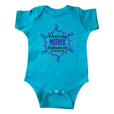 

Inktastic I Love My Mother Alzheimer s Awareness with Purple Hearts Gift Baby Boy or Baby Girl Bodysuit