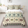 thumbnail image 2 of Homewish Rustic Western Aztec 7-Piece Twin Bedding Sets,Bohemian Style Bedding Comforter Set,Beige Cyan Brown Sheet Sets For Men Women,Breathable Home Decor Reversible, 2 of 8