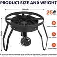 thumbnail image 2 of Frizi Single Burner Camping Stove, 200000 BTU Heavy Duty Propane Gas Stove, Tripod Stand with Adjustable Regulator & Steel-Braided Hose, 2 of 6