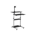 thumbnail image 1 of Mount-It Mobile Stand Up Desk/Height Adjustable Computer Work Station Rolling Presentation Cart with Monitor Arm (MI-7942), 1 of 9