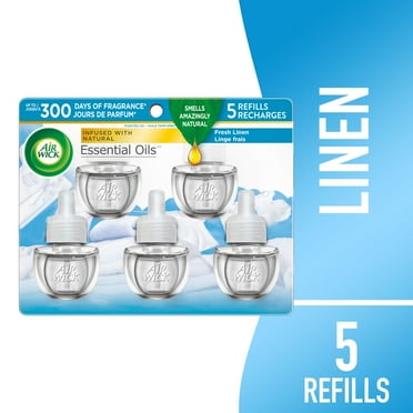 Air Wick Plug-In Scented Oil Air Freshener Warmer Refills, Fresh Linen, 5 Count