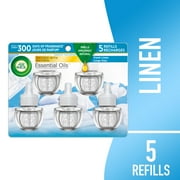 Air Wick Plug-In Scented Oil Air Freshener Warmer Refills, Fresh Linen, 5 Count