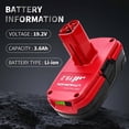 thumbnail image 6 of Upgrade 4Packs 3.6Ah Lithium ion Battery Replacement for Craftsman 19.2 Volt C3 Battery Compatiable with 19.2V DieHard 130279005 11375 11376 120235021 1323517 315.113753 1323903 11045 315.115410, 6 of 11