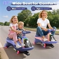 thumbnail image 5 of East doll 6V Electric Wiggle Car, Ride on Toys for Toddlers Ages 3+, Electric Car for Kids, Toddler Car, 2 Speed, Flashing Wheels, Bluetooth, Kid Ride on Car, 2.8-4.1 Mph, Purple, 5 of 6