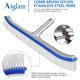 thumbnail image 2 of Limpiador de piscinas de alta resistencia, cepillo de piscina con estructura de aluminio reforzado para estanques sobre el suelo, spas y jacuzzis con área de barrido amplia, cerdas de nailon de alta, 2 of 7
