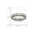 thumbnail image 6 of Grey Titanium Ring Band Wedding Standard Polished Grooved Criss Cross Design, 6 of 6