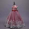 thumbnail image 4 of TAIAOJING Toddler Baby Girl Dress Flower Lace Wedding Dress For Kids Formal Long Maxi Gown Dance Prom Sequin Bowknot Puffy Tulle Dresses For 2-3 Years, 4 of 7