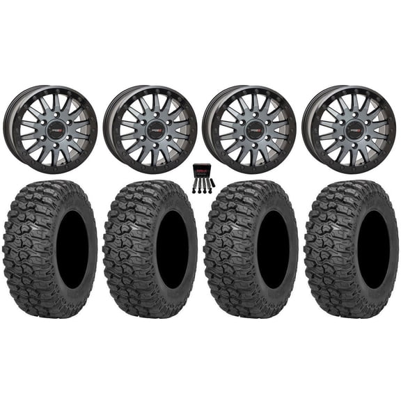 System 3 SB-8 Bdlk 15" Wheels Gy  68mm 30" Trail Saw 2.0 Tires Can-Am Maverick R