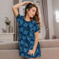 thumbnail image 3 of Kdxio Stingray Pattern Womens Short Sleeve Sleepshirt Scoopneck Cute Nightdress Ruffle Comfy Nightgown, 3 of 6