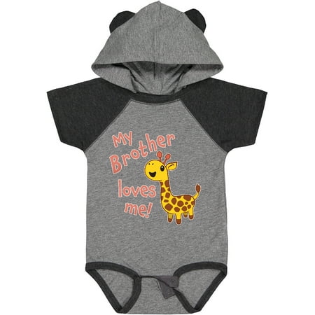 

Inktastic My Brother Loves Me- Cute Giraffe Gift Baby Boy or Baby Girl Bodysuit