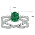 thumbnail image 5 of SuperJeweler 1 1/2 Carat Oval Shape Created Emerald and Halo Diamond Ring In Sterling Silver For Women, 5 of 6
