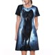 thumbnail image 1 of Easygdp Night Scene of Wolves para Vestido Transpirable de Mujer, Vestido Suelto de Manga Corta con Pliegues y Bolsillos para el Verano, 1 of 6