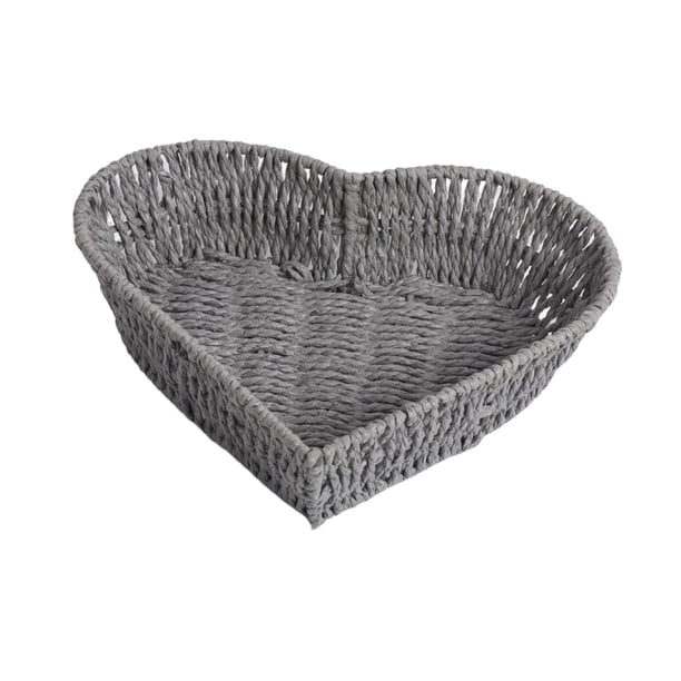 Caja de almacenamiento delicada, cesta de almacenamiento de cuerda de papel, organizador multiusos apilable Gris