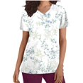 thumbnail image 2 of Fiudx Ofertas y Liquidaciones Top de Enfermera Informal con Cuello En V y Manga Corta con Bolsillo Estampado para Mujer, 2 of 5