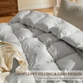 thumbnail image 5 of Teler Goose Feather Down Comforter Queen Size, Soft Feather Down Duvet Insert with Corner Tabs All Season Bed Comforter(90"x90",Light Gray), 5 of 8