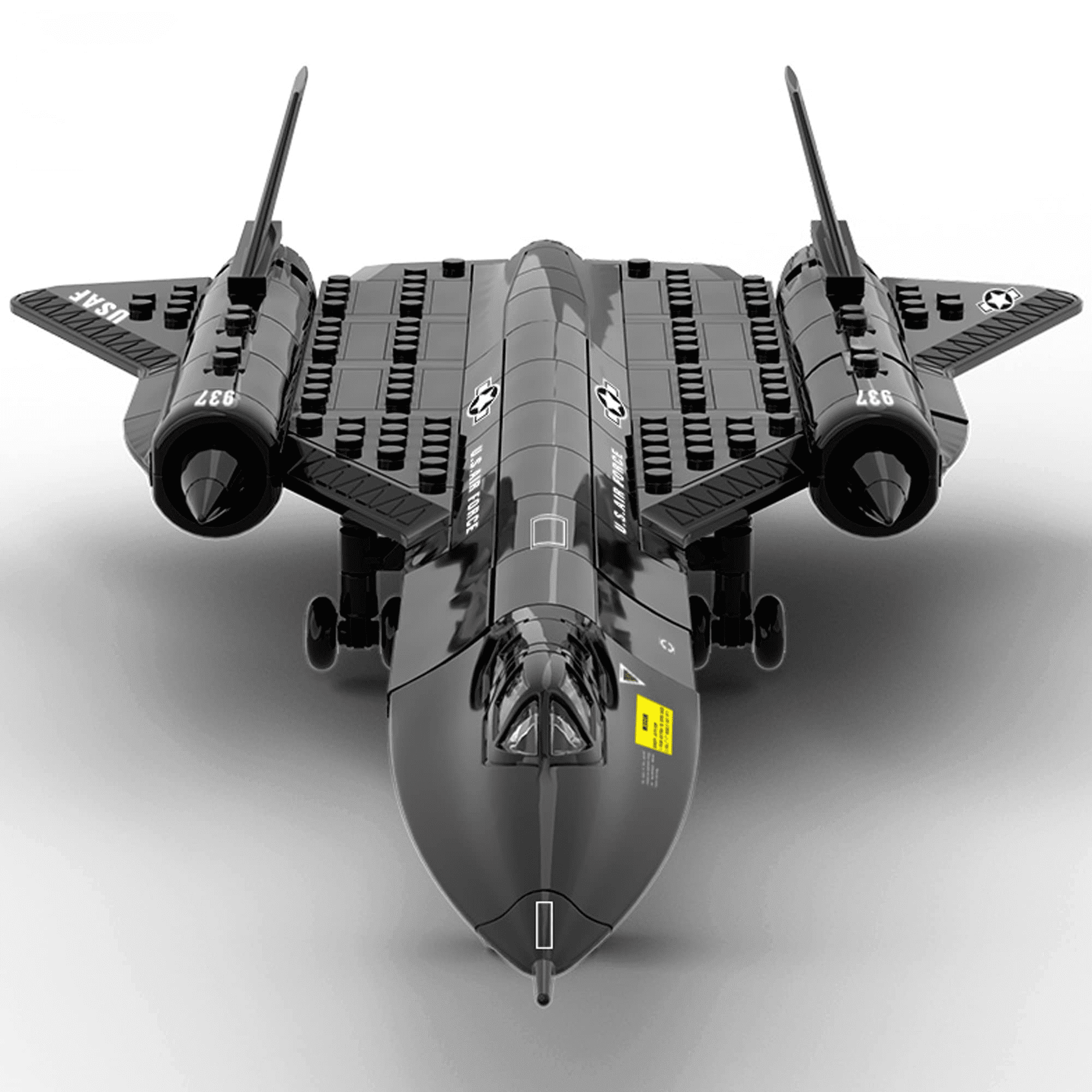 MACTANO Military Airplane Building Blocks Set SR71 Blackbird Jet Fighter Kit Plastic Toy Gift Black