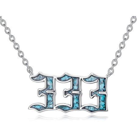 Angel Number Necklace 925 Sterling Silver Cross 111 222 333 444 Angel Number Numerology Jewelry Gift for Women Men