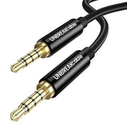 UNBREAKcable 3.5mm AUX Cable with Mic/Microphone (3.9FT, Hi-Fi Stereo) Audio Cord Auxiliary Cable Male to Male TRRS Jack for iPhone, iPad, Samsung, Tablet, Car Home Stereos, Headphones, Speaker
