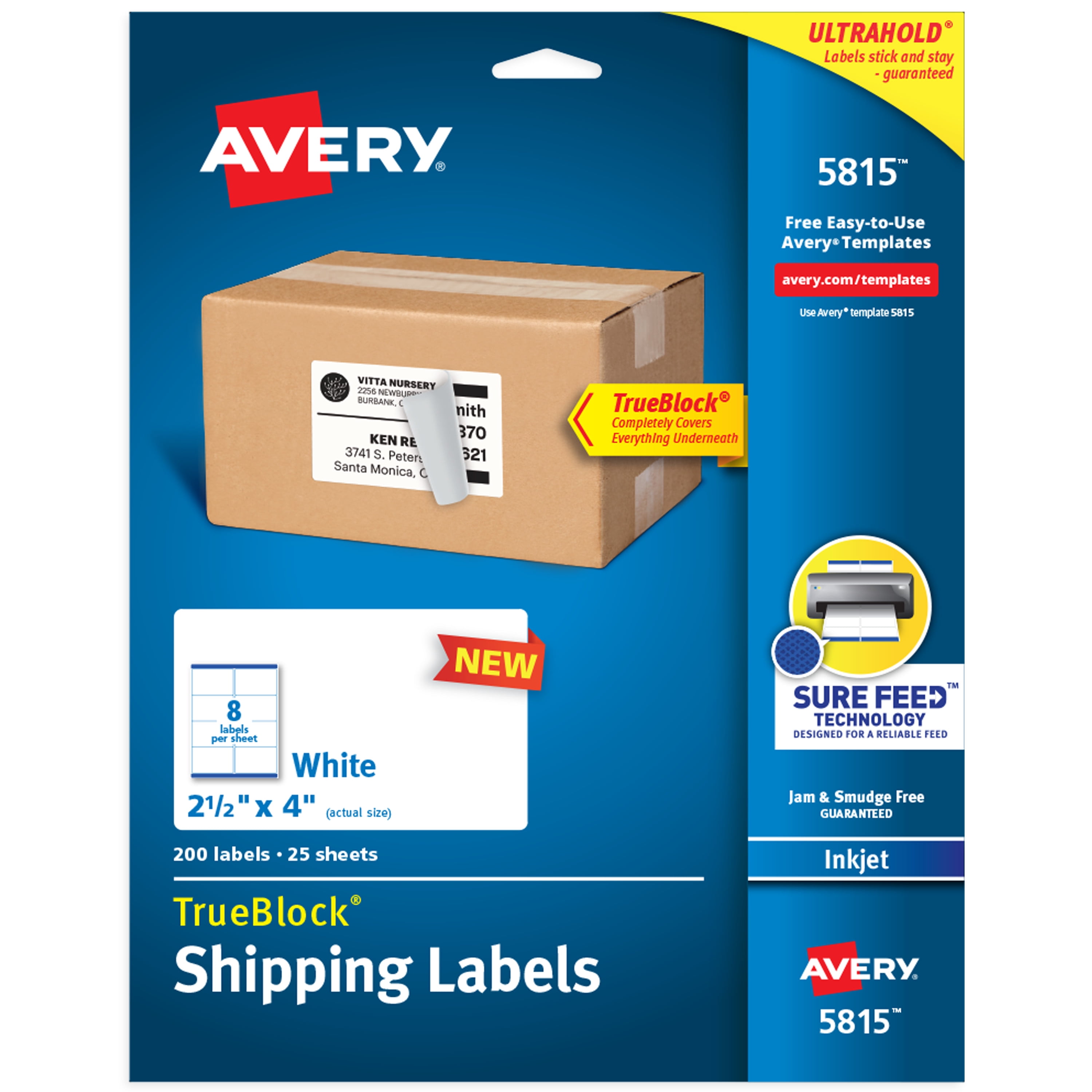 Avery Printable Blank Shipping Labels 2 5 X 4 White 200 Labels Avery Printable Blank Shipping Labels 2 5 X 4 White 200 Labels