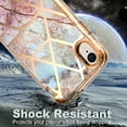 thumbnail image 6 of Casetego for iPhone XR Case 6.1",Shiny Bling Marble Full Body Protective Support Wireless Charing Bumper Rugged Anti-Scratch Hybrid Rubber Case Cover,Gold, 6 of 7