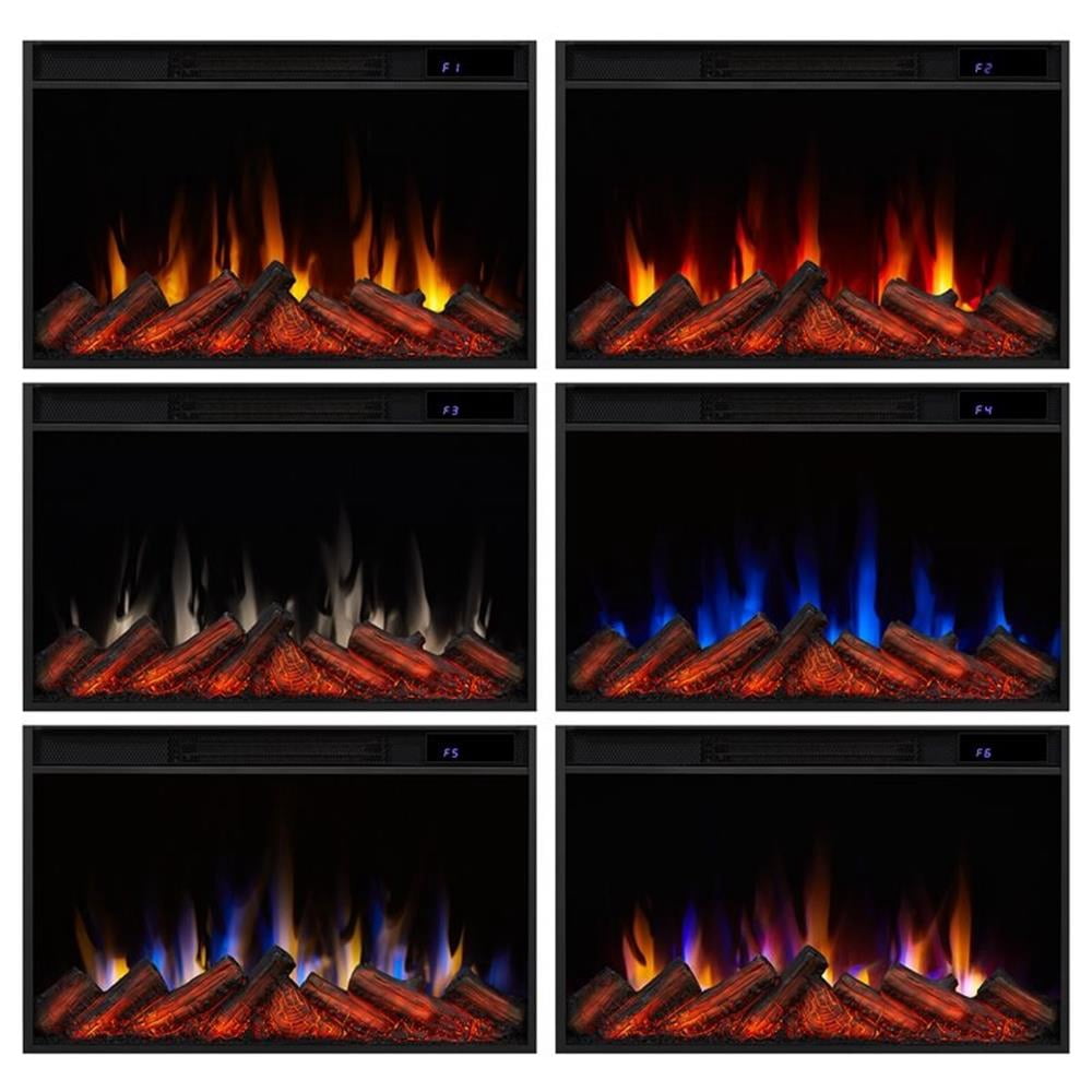 Bowery Hill Solid Wood Black Electric Fireplace Rectangular Adjustable Thermostat 47.5" Unassembled