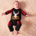 thumbnail image 5 of PatPat Merry Christmas Pajamas Baby Girl Clothes Family Matching Holiday Pjs Sets Elk Plaid Splice Long Sleeve Sleepwear with Socks, Red Plaid, 9-12 Months, 5 of 13