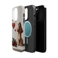 thumbnail image 2 of DistinctInk Tough Case for Apple iPhone 14 Pro MAX (6.7" Screen), Compatible with MagSafe Charging - Valentine's Day Cocker Spaniel, 2 of 6