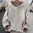 thumbnail image 2 of DJDLJWCJ Boys Windbreaker Jacket Warm Polar Fleece Winter Coat Comforty Soft Full Zipper Hooded Jacket White Size 3T, 2 of 5