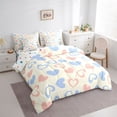 thumbnail image 4 of Feelyou Kawaii Love Heart Twin Bedding Sets 7-Piece, Fashion Graffiti Cartoon Bedding Comforter Set, Teens Kids Girls Women Reversible Sheet Sets, Microfiber Bedroom Decor, 4 of 8