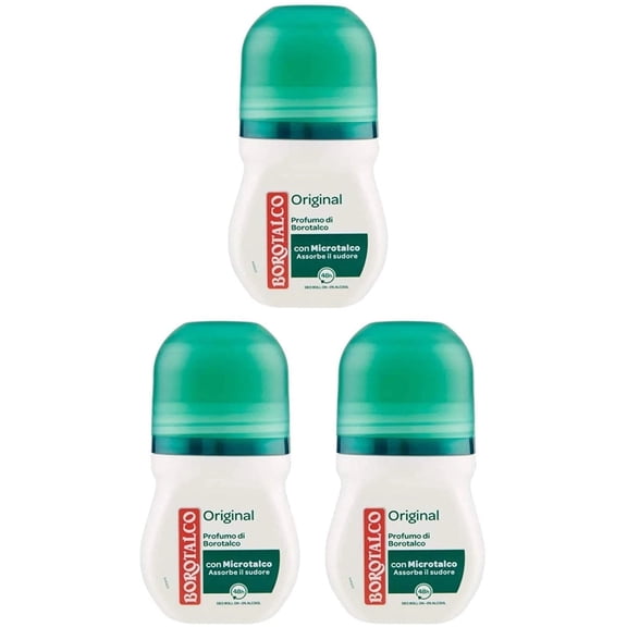 Borotalco: Deo Roll On"original microtalc" 50 ml (1.69 fl.oz) pack of 3