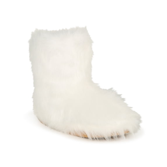 Women's Round Toe Shaggy Faux Fur Bootie 20457