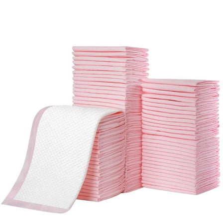 Buyockss 80Count Disposable Underpads 18 x 18 inch  Bed Pads Waterproof Pink