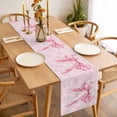 thumbnail image 3 of Table Runner 108 Inches Long for Kitchen Dining, Pink Bow Dresser Scarf Farmhouse, Dining Table Decorations for Wedding/Parties, Cute Watercolor Girls Cartoon Luxury 13 x 108 In, 3 of 8