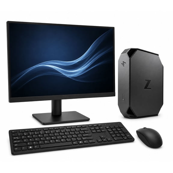 Restored HP Z2 Mini G4 Worksatation Desktop Computer PC - Intel Core i5-8500 8th Gen - 16GB DDR4 Ram - 256GB SSD - 24" Monitor - Wireless Keyboard & Mouse - Built-in WiFi - Windows 11 Pro
