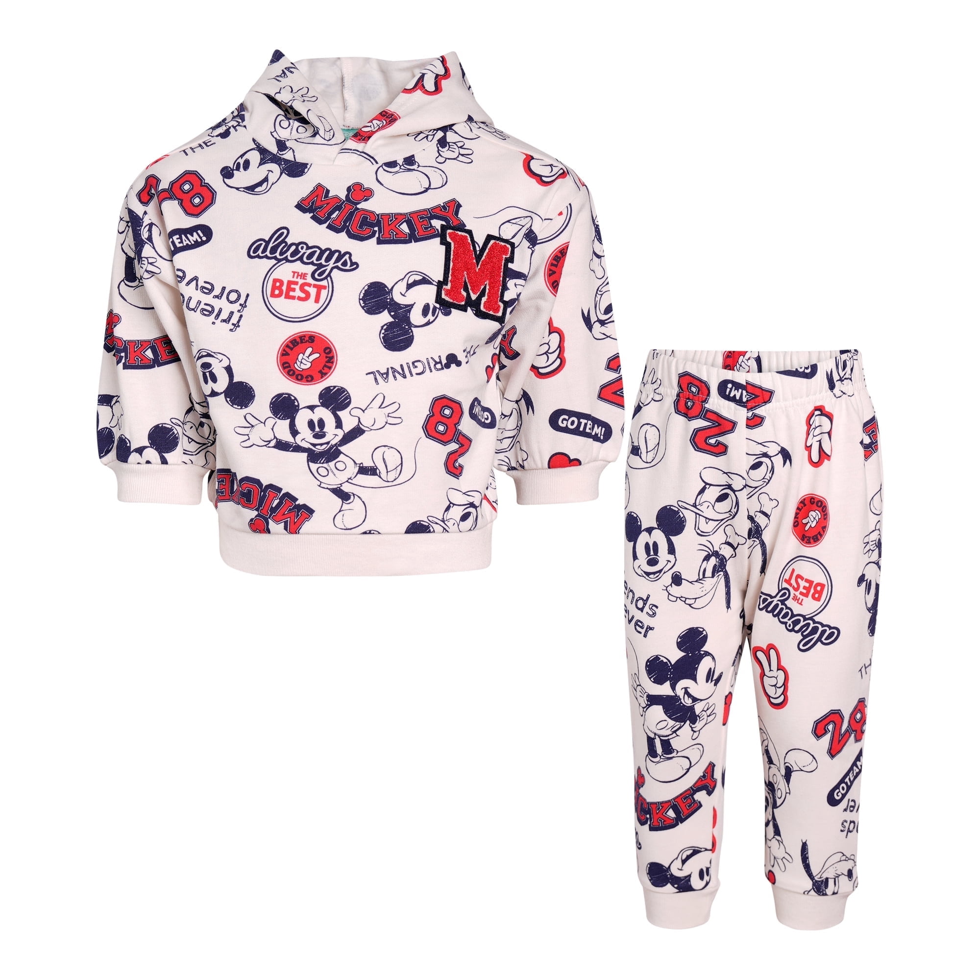 Disney Clothes Baby Boys Pant Set – Fleece Pullover Hoodie & Jogger Pants Mickey Mouse, Toy Story & Spiderman (12M–24M)