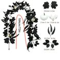 thumbnail image 5 of Black Maple Leaves Garland, Halloween Artificial Fall Leave Vines with White Pumpkins Berries, Gothic Autumn Garlands Thanksgiving Decor for Home Wedding Party Mantel Stair Front Door 1Pc,6Ft, 5 of 5