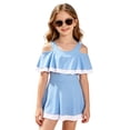 thumbnail image 4 of Shachafan Girls Ready Piece Swimwear For Girls With Ruffle Trim | Solid Bathing For Summer Two Piece Girls Bathing Suit, 4 of 4