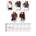 thumbnail image 2 of Blusa estampada para mujer Mangas de murciélago Cuello en V Blusas de gasa casuales Abanopi Jerseys de mujer, 2 of 7