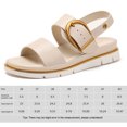 thumbnail image 2 of Sandalias planas Sandalias de verano Sandalias Mujeres Correa de tobillo de punta abierta (42) Beige, 2 of 9