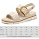 thumbnail image 2 of Sandalias planas Sandalias de verano Sandalias de vestir Mujeres Correa de tobillo de los pies abiertos (38) Beige, 2 of 9