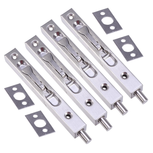Miangastore 4Pcs Concealed Spring Stainless Steel Latch Security Door Fire Door Security Door Latch Bolt Accessories Tools