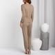 thumbnail image 1 of Conjunto de pantalones con cuello en V hombros caídos conjunto de 2 piezas con cintura elástica pantalones con puños ceñidos conjunto de moda para vacaciones para mujeres ANGGREK Otros, 1 of 6