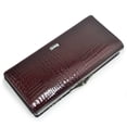 thumbnail image 3 of TAZAG magnetic buckle women's patent leather wallet long multi-card slot genuine leather clutch, 3 of 7