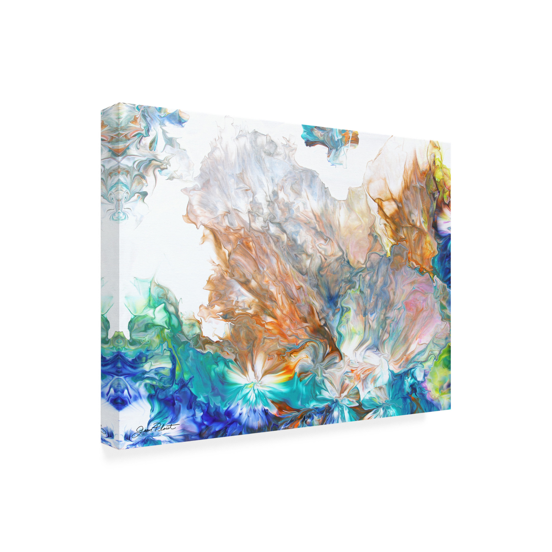 Canvas Wall Art - Jean Plout 'Abstract Pouring N' Wall Art for Living Room, Bedroom, or Office Décor by Trademark Fine Art - 24 x 18 Inches