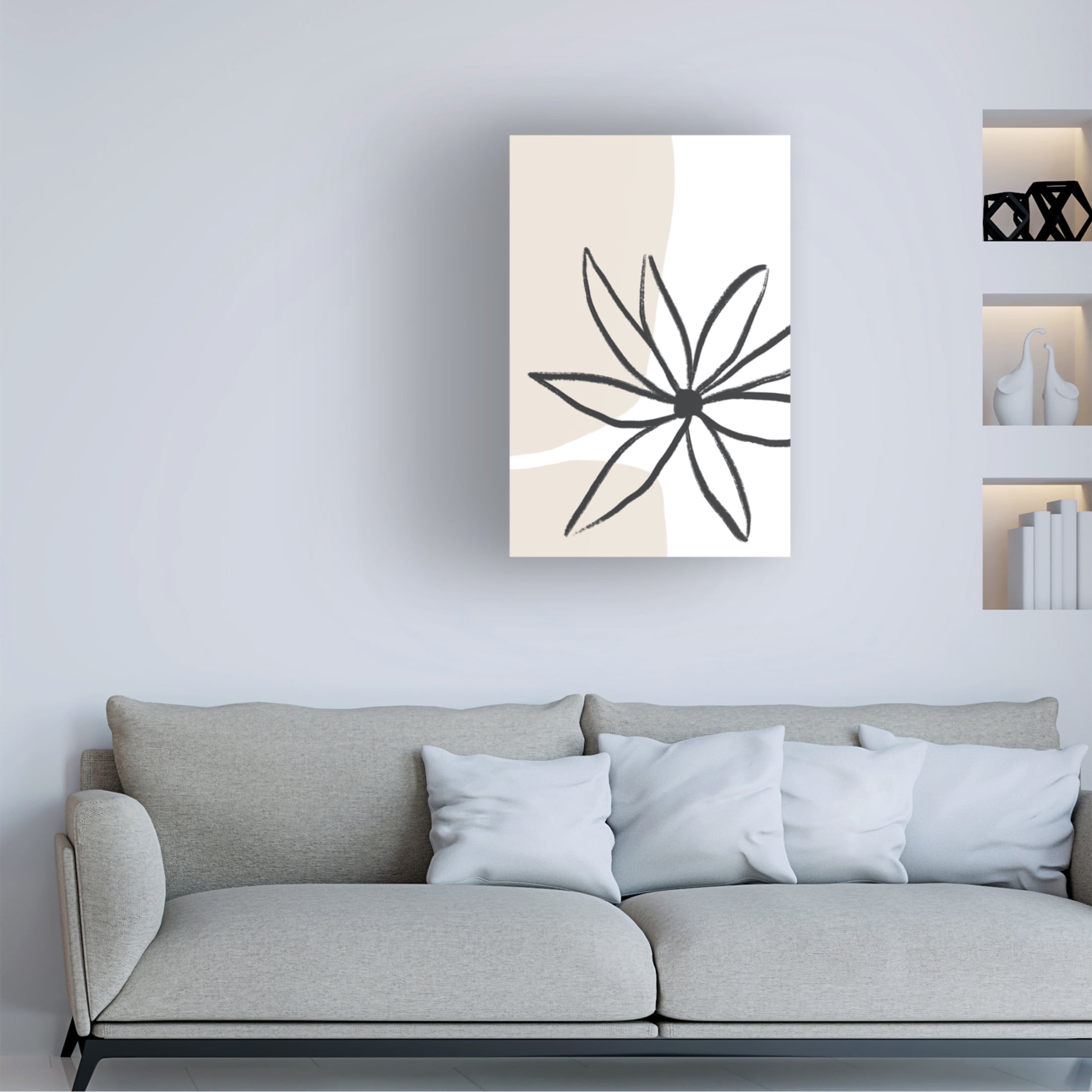 Trademark Fine Art uplusmestudio Flower And Cream Canvas Wall Art