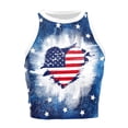 thumbnail image 3 of TEAJOPSUU July 4th Halter Tops for Women Stars and Stripes Heart Summer Sleeveless Red White Blue Crop Tank Tops B-Multicolor, 3 of 6