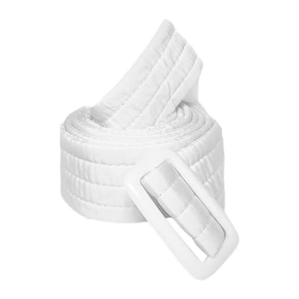 Cinturón de plumón para mujer, faja sencilla decorativa, cinta para la cintura Blanco