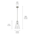 thumbnail image 3 of 42199NI Kichler Lighting Everly - 1 Light Pendant-15.25 Inches Tall and 10.25 Inches Wide-Brushed Nickel Finish-Clear Glass Color, 3 of 5